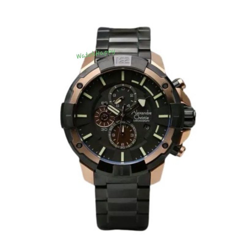 Alexandre Christie AC 6551 MC AC6551 MC 6551MC 6551 MC Mens Sport Watch Black Rose 100% Original