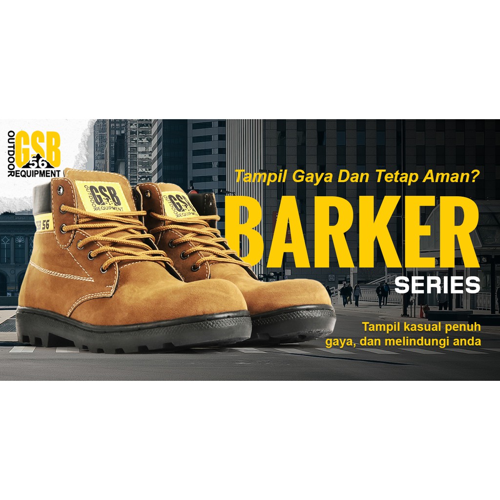 Sepatu Boots Pria Ujung Besi GSB-56 Original Barker / Sepatu Outdoor / Sepatu Hiking / Sepatu Safety