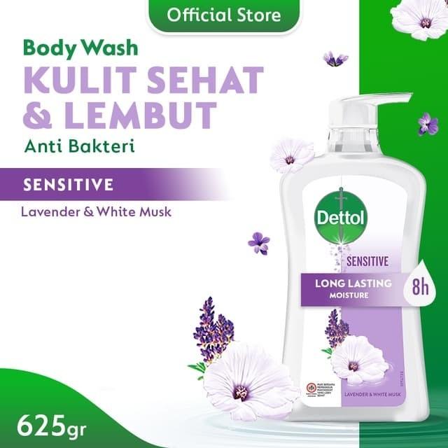Bath Soap | Dettol Sabun Mandi Cair Anti Bakteri Sensitive 625 Gr Pump Ungu
