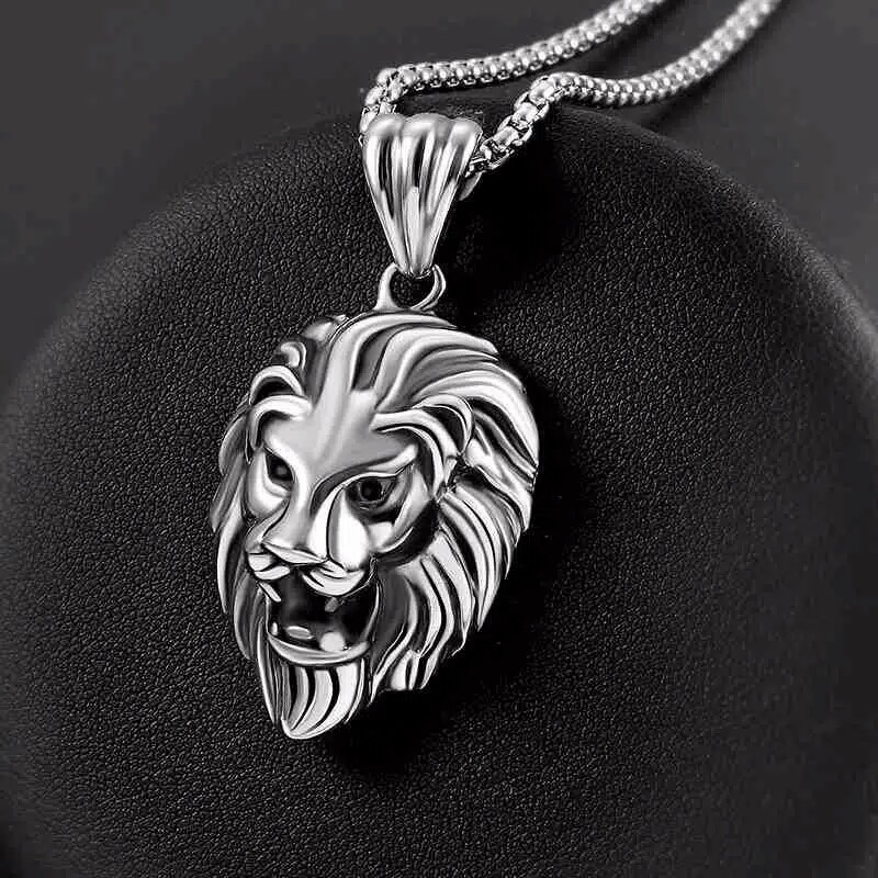 Kalung pria macan singa punk style men necklace cats series