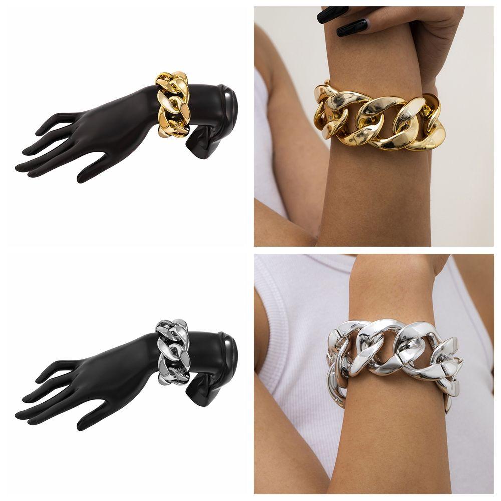 TOP Rantai Link Tebal Berlebihan Wanita Pria Fashion Bangle Link Rantai Memutar Hip Hop Kalung