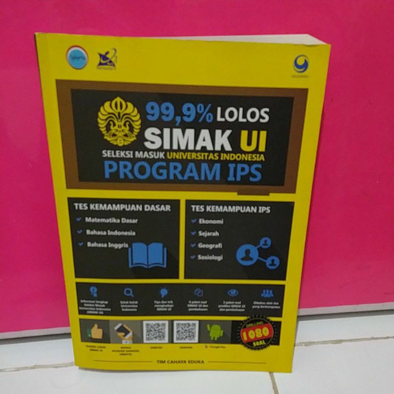 BUKU 99,9/ LOLOS  SIMAK UI SELEKSI MASUK UNIVERSITAS INDONESIA  PROGRAM IPS