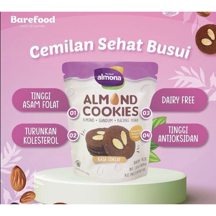 ALMONA ALMOND COOKIES BUSUI FRIENDLY | KACANG HIJAU GANDUM SNACK CEMILAN DIET SEHAT