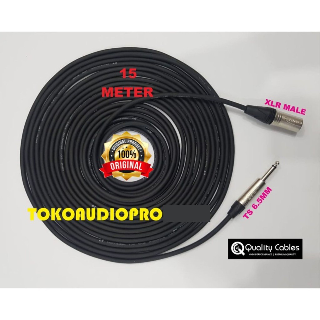 kabel xlr male to ts6.5mm@15meter