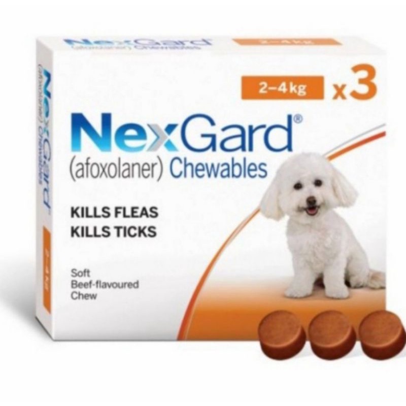 OBAT KUTU ANJING DAN DEMODEX NEXGARD SIZE (2-4 kg) 1tube