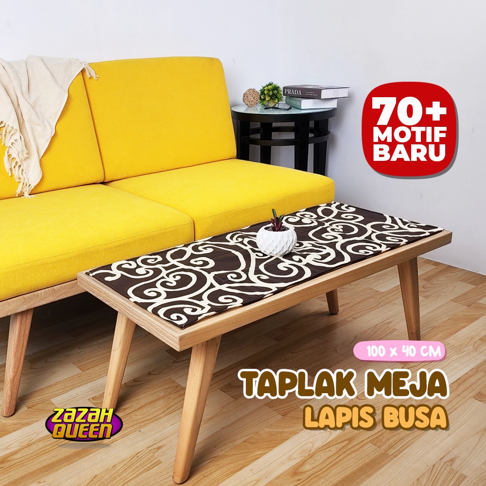 Taplak Meja Motif Minimalis Lapis Busa Model Kotak Panjang