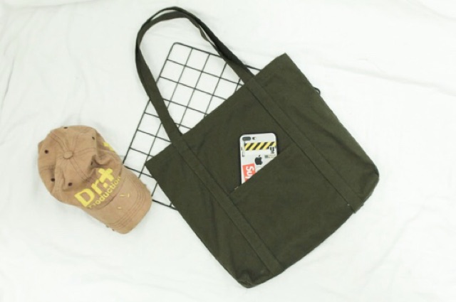 STRAP POCKET ( RESLETING )  (KANVAS TEBAL TOTE BAG )