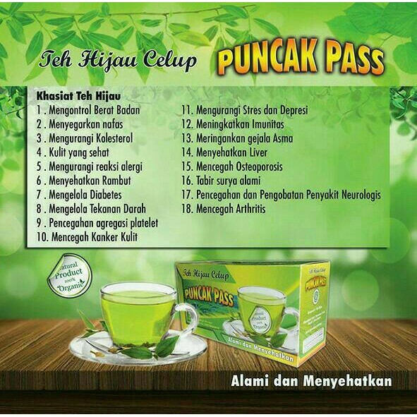 

Dijual Teh hijau celup PUNCAK PASS New