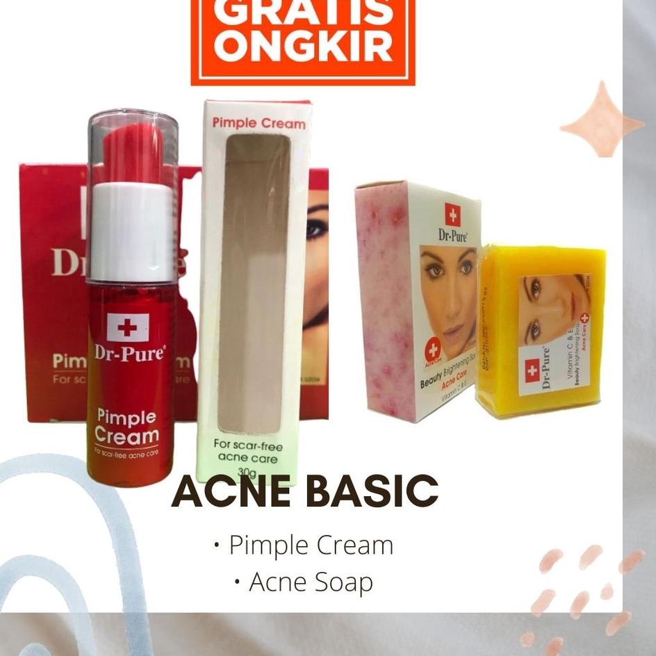 PAKET ACNE DR PURE | Paket Acne Pimple Cream dan Acne Soap Untuk kulit berjerawat Skin care jerawat 
