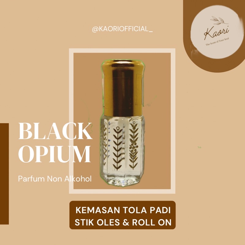 Parfum Black Opium Kemasan Tola Padi Ukuran 3 , 6 dan 12 ml 100% Murni Bibit Parfum Tidak Mengandung Campuran Apapun