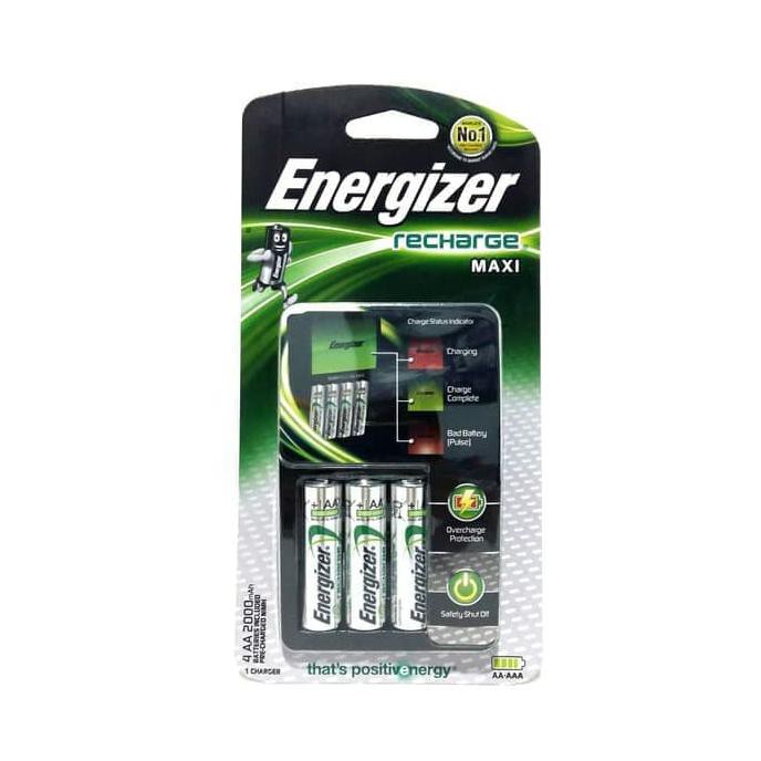 Baterai Charger AA / AAA + 4 Baterai AA 2000 mAh Energizer Maxi OBRAL
