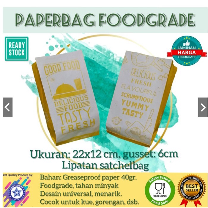 

(TERLARIS) Dijual #Paperbag #Kantong #Bungkus Makanan #Kantong Kertas #Foodgrade
