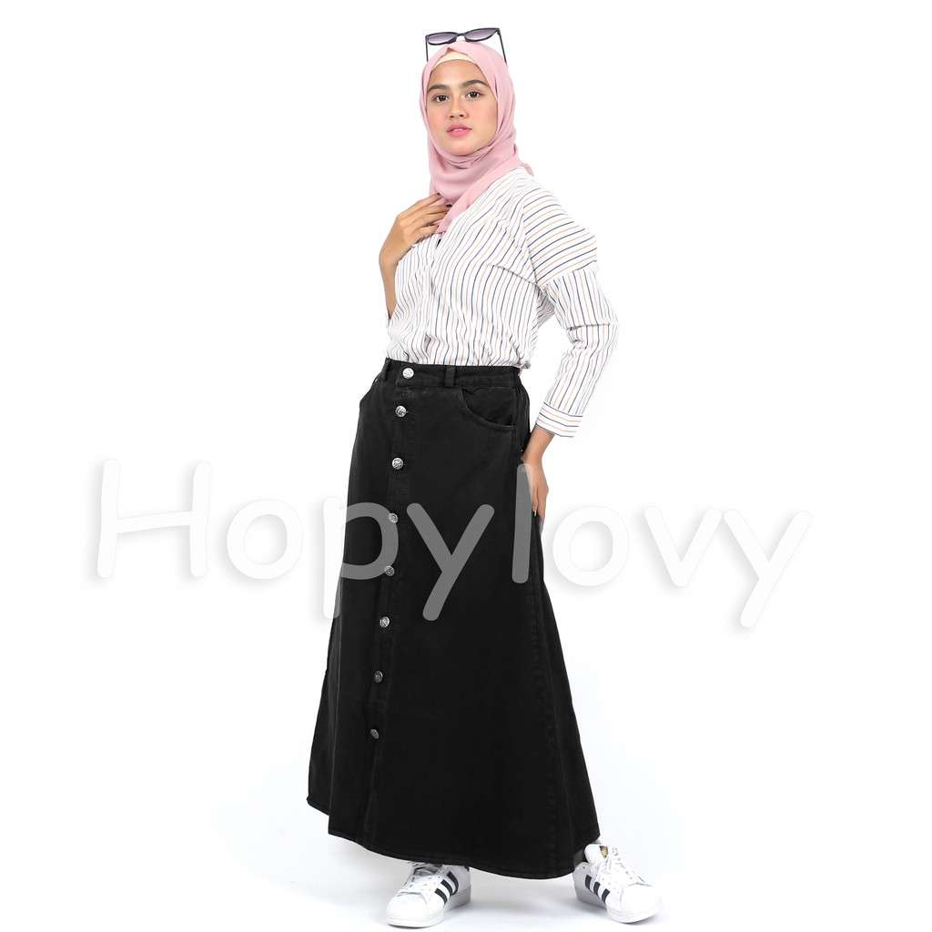 HOPYLOVY - Rok Jeans Panjang Button Up Fabian-6