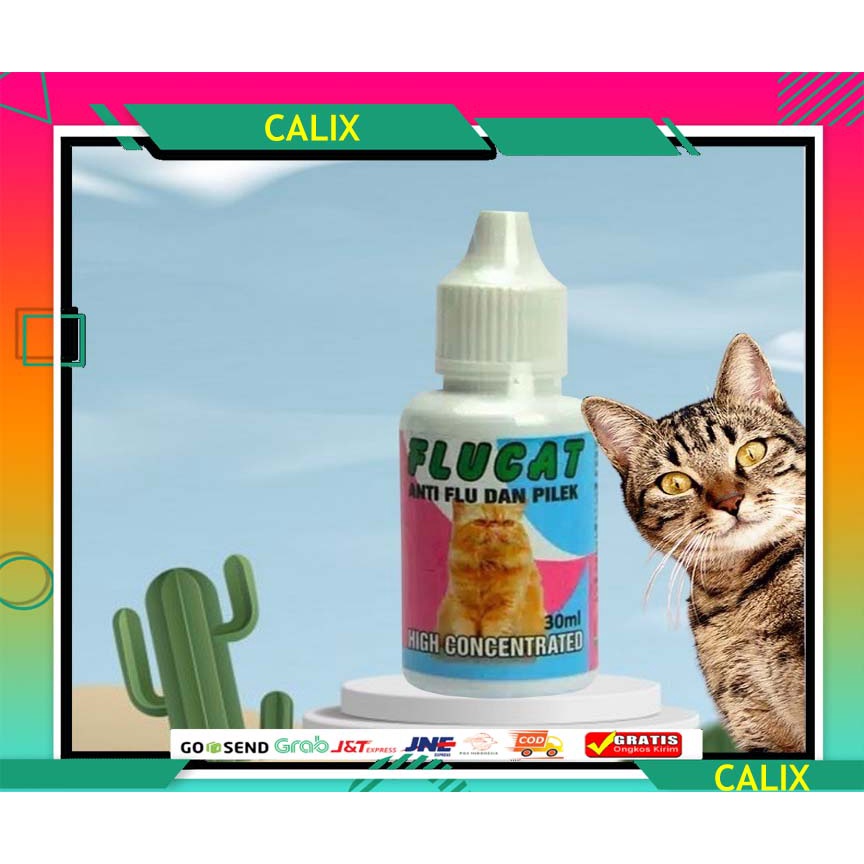 FLUCAT Obat flu dan batuk kucing 30ml bersin-bersin, demam tinggi, nafsu makan hilang dan depresi