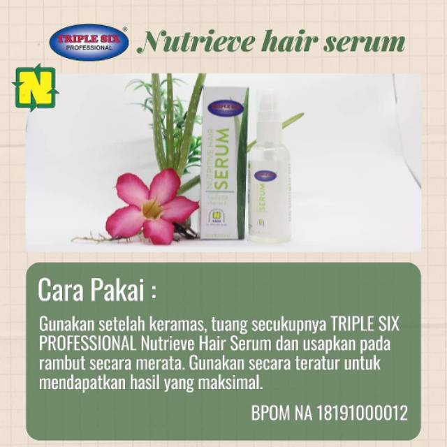 Nutrieve Hair Serum Triple Six Nasa  Serum Penghitam Rambut  