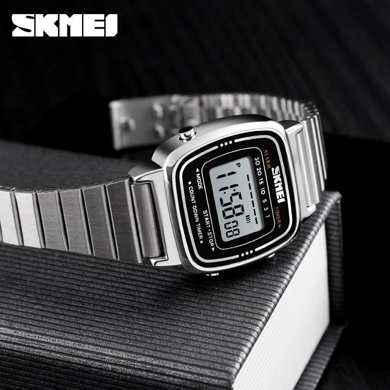 SKMEI 1252 Jam Tangan Wanita Digital Stainless Steel WK-SBY