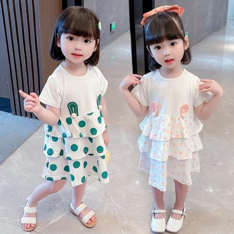 Promo !! Dress anak perempuan import / Dress lucu untuk anak / Dress polka ear bunny ukuran 2-5th