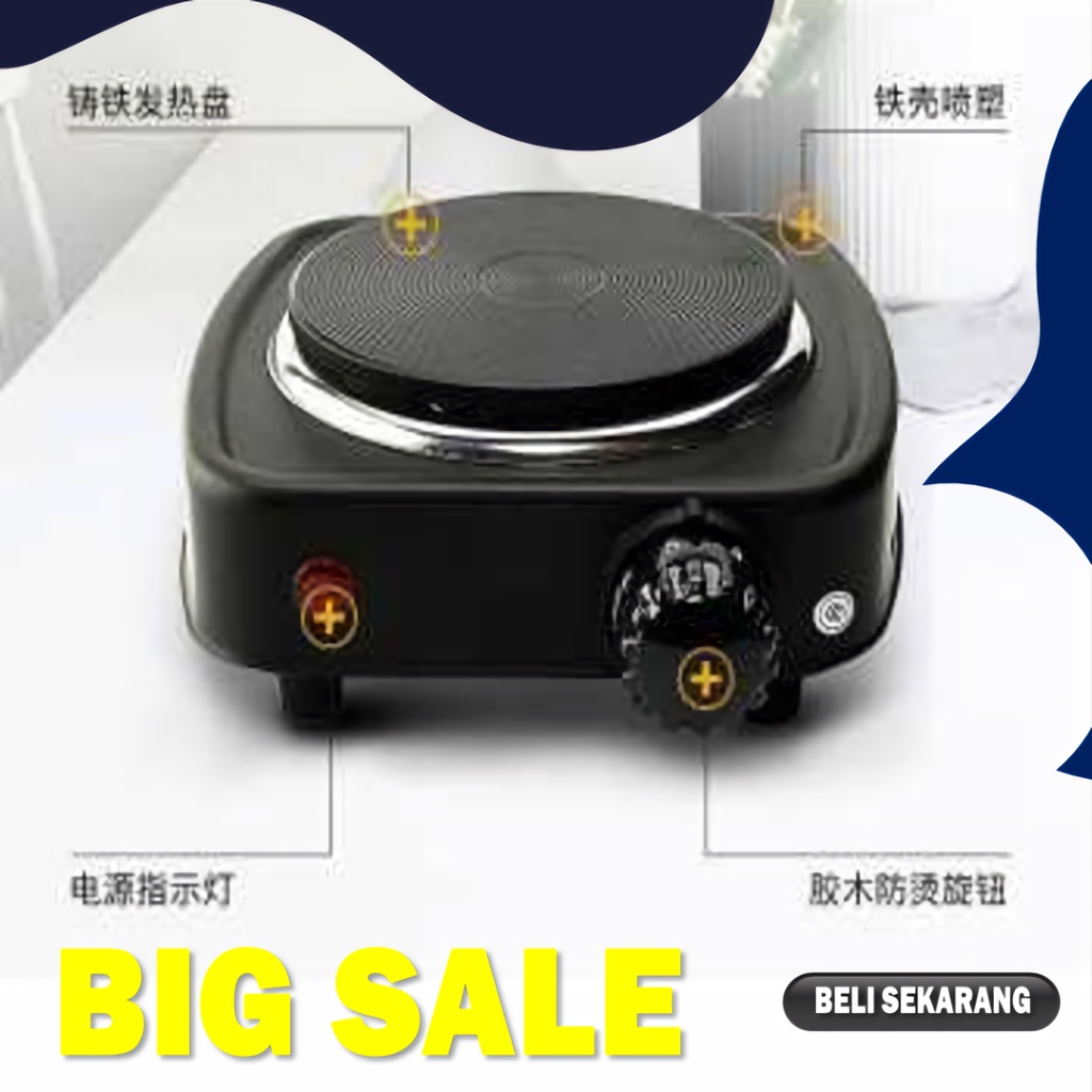 Kompor listrik portable mini low watt perangkat dapur 500 watt bisa untuk panggang dan goreng