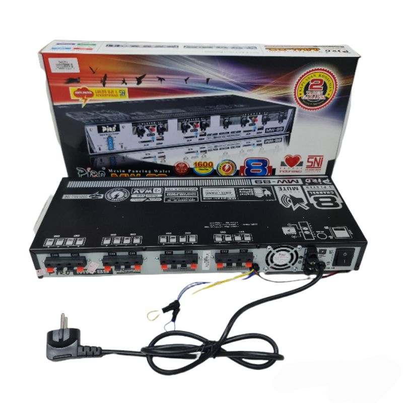 AMPLI WALET PIRO MW89 TERBARU 3 PLAYER 8 CHANNEL PLUS CHANGER ACCU