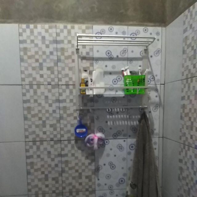  Rak  Dinding  Kamar  Mandi  Toilet  Aluminium Besi Stainless  