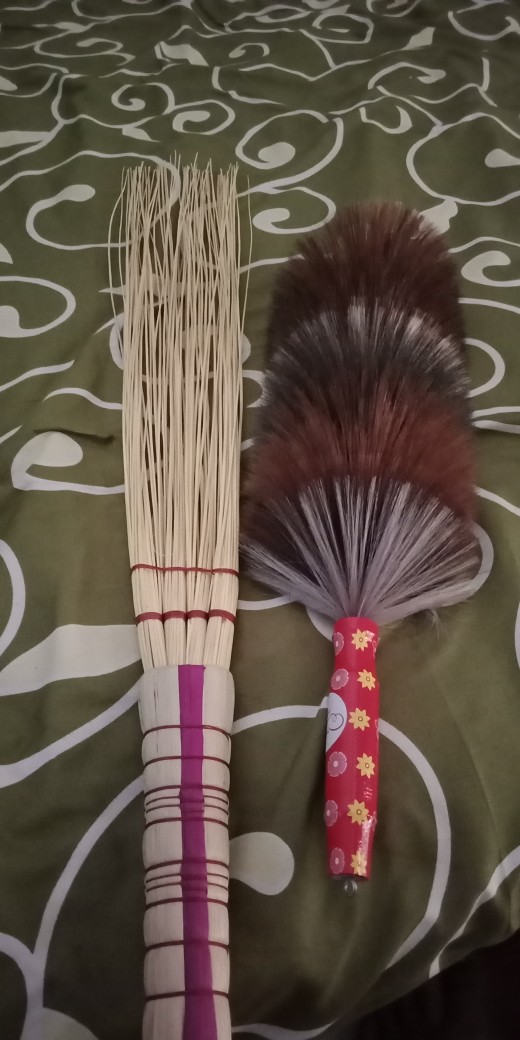 (promo Puncak 7.7) Sapu Lidi Penebah Semi Premium Gratis Kemoceng Browny