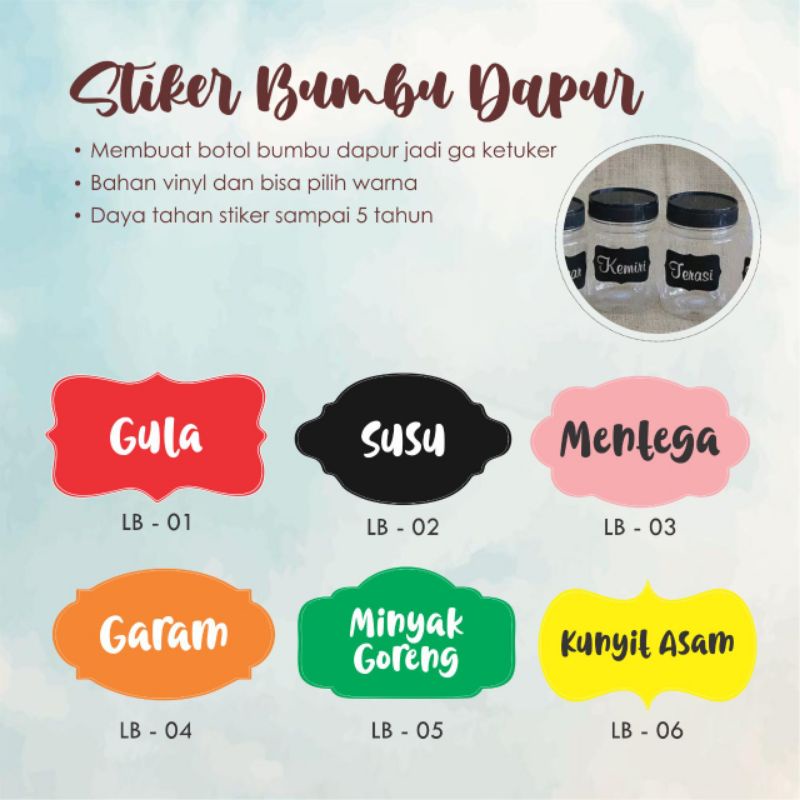

Stiker / Garskin / Skin bumbu dapur