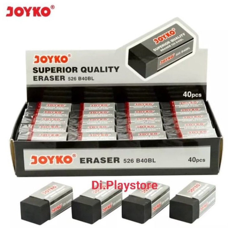 

Penghapus Pensil /Stip/Eraser JOYKO Kecil B40 /526-B40BL Hitam ( 1Box 40pcs )