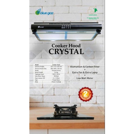 Cooker Hood Crystal Series Blue Gaz