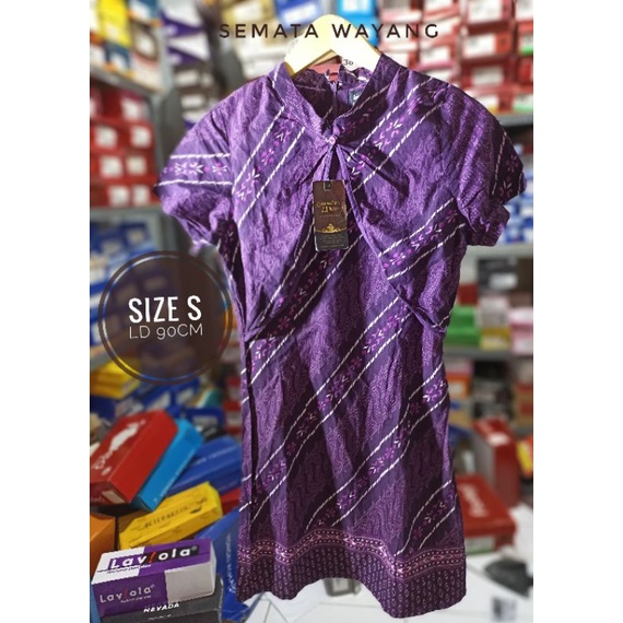 SEMATA WAYANG Atasan kemeja batik wanita size S dress terusan rok daster ungu branded brand matahari