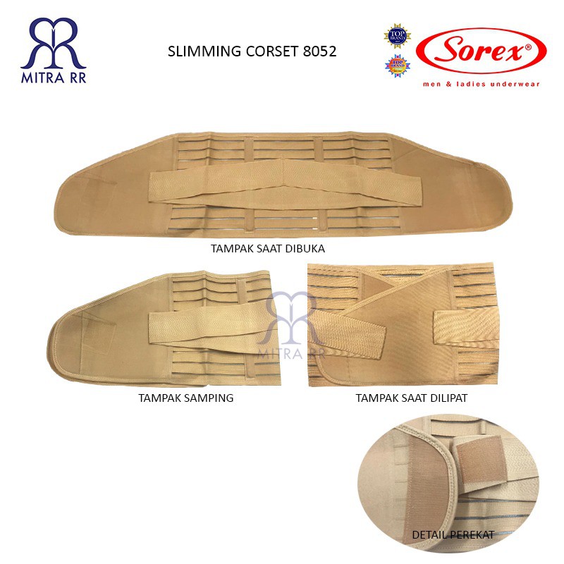 Korset Sorex 8052 / Korset Pelangsing / Slimming Corset Stagen Pengecil Perut Setelah Melahirkan