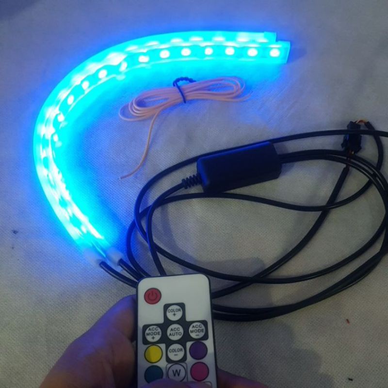 Lampu Alis RGB Drl Flexibel Slim RGB Remote Rubah Warna 30 Cm