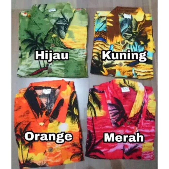 fs0G70497255 Kemeja Pria Pantai Baju Pantai Bali Hawaii Summer Kekinian Beachwear - M, Biru Hyj2011J