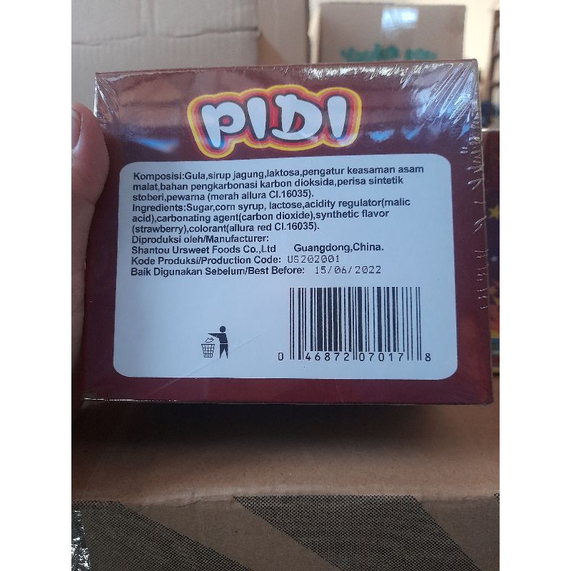 Permen Popping Pidi Strawberry box isi 30