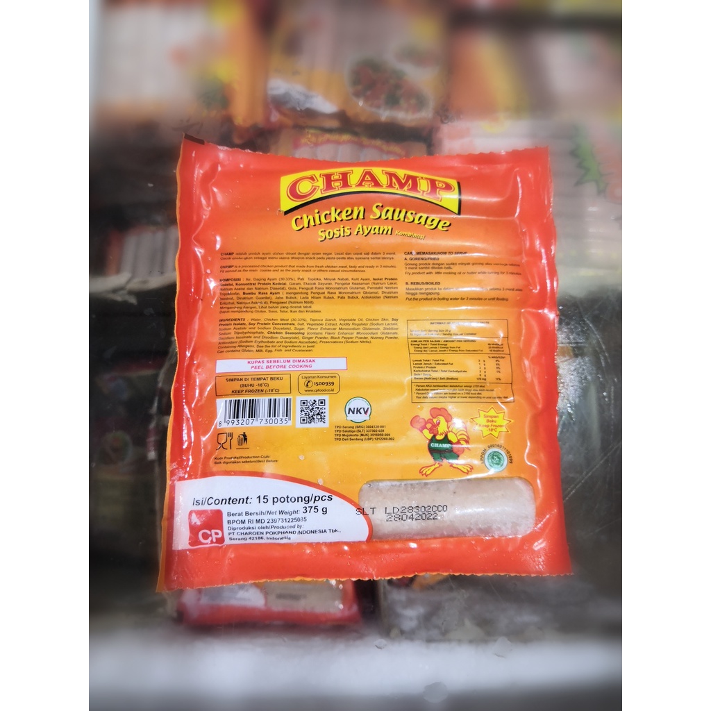 

CHAMP SOSIS AYAM 375 GR / 1kg