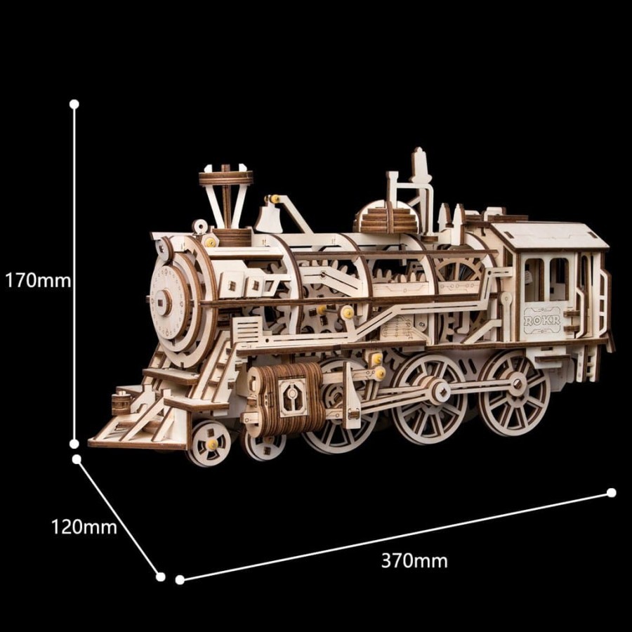 ROLIFE Robotime Rokr Locomotive Lk701 Mechanical Wooden Train Kit Hobby Toy Collection
