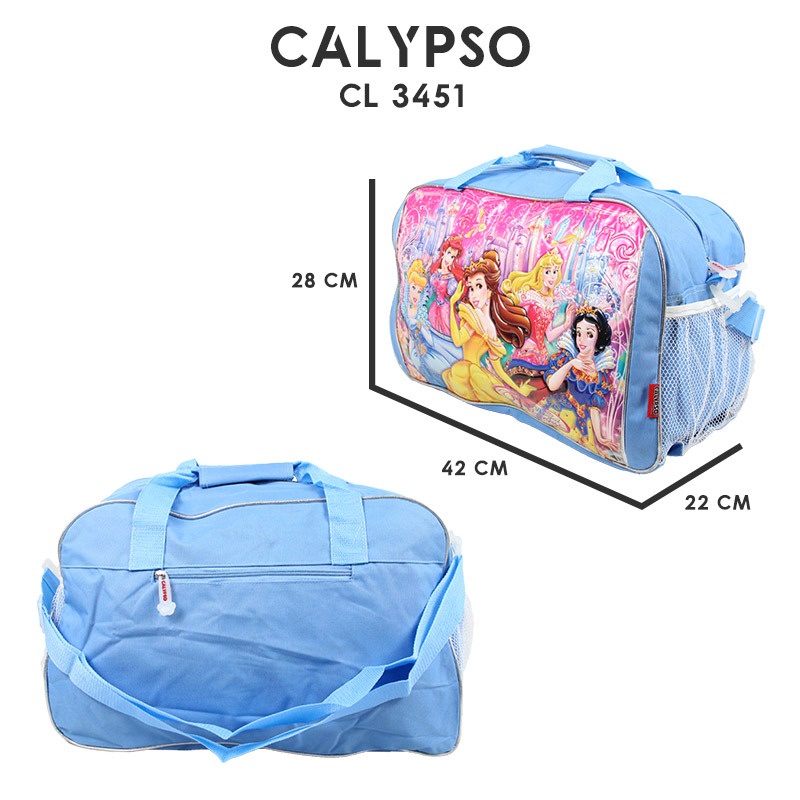 [KLIKTAS] Tas Pakaian Anak Perempuan Calypso 3451 Travel Bag Princess Kartun Karakter 3D Jumbo