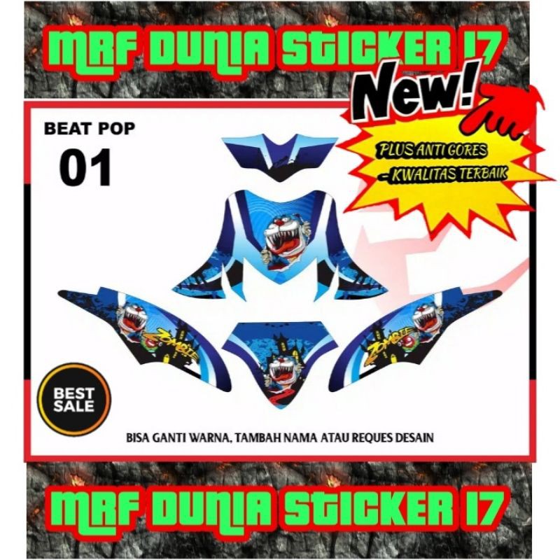 sticker dekal beat pop full body decal beat pop stiker  beat pop motor beat pop full body 01