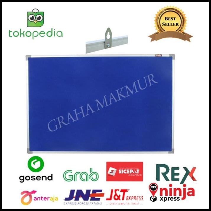 

Papan Mading / Softboard Bludru Sakana 40 X 60 Cm Gantung