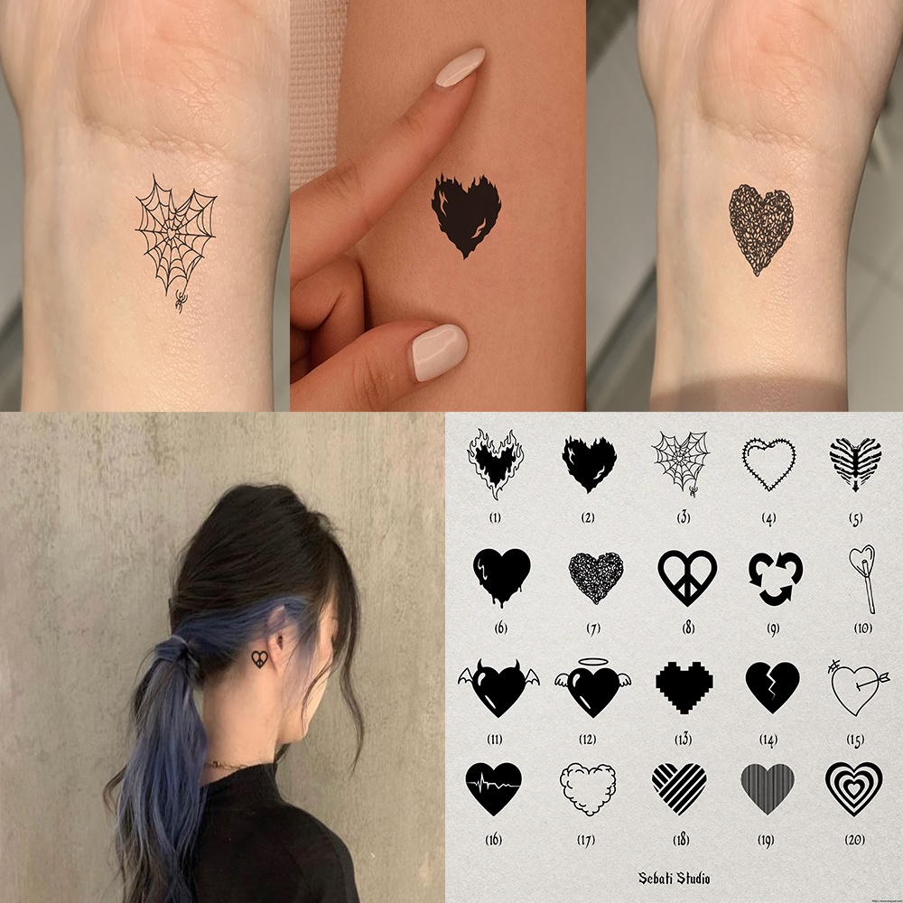 Tato Temporer Bentuk Love PART 2 | Tattoo Temporary Love Aesthetic Sebati Studio