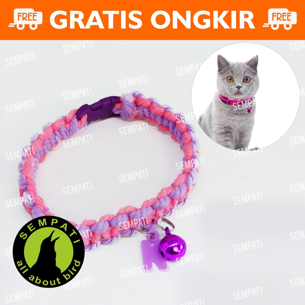 KALUNG KUCING RAJUT ALPHABET LONCENG LUCU KALUNG KUCING ANJING MUSANG OTER KELINCI MURAH BUNYI ALPAKC