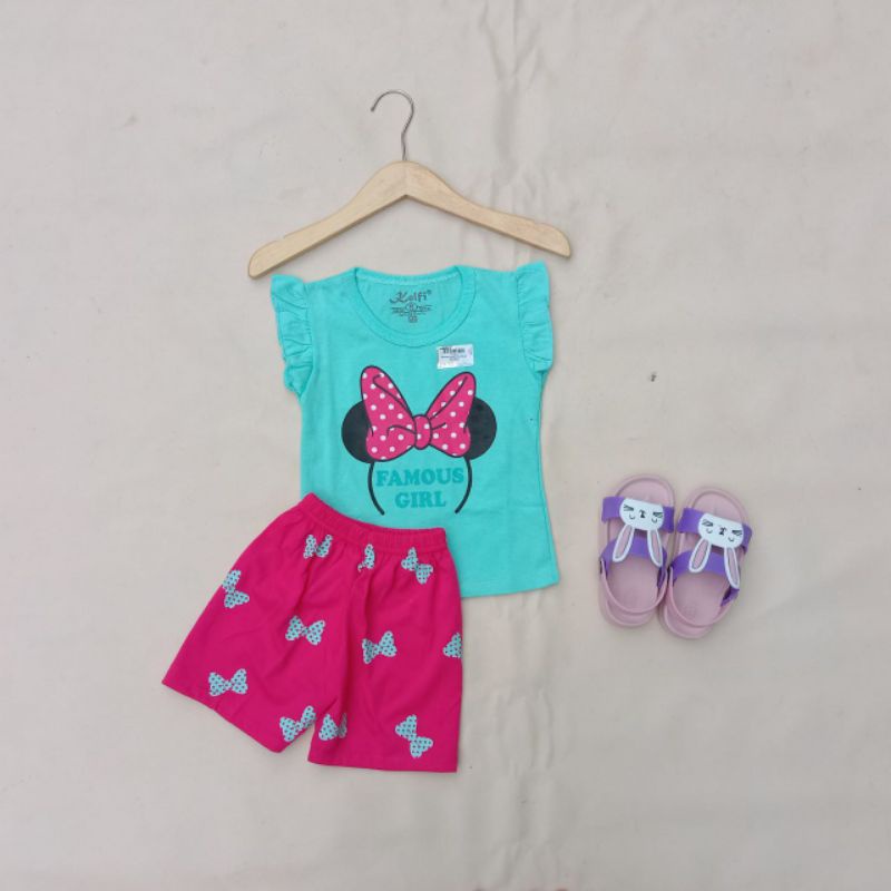 SETELAN ANAK CEWEK RUFFLE MURAH(BAJU+CELANA)