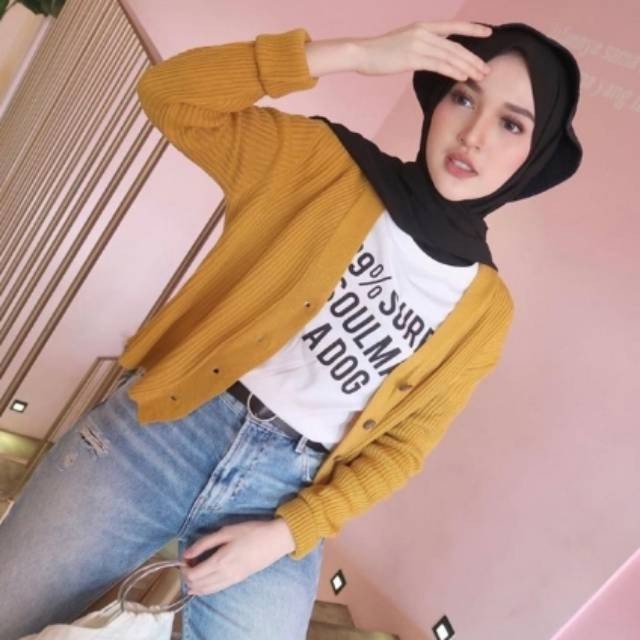 WILLY CARDY CROP / Crop Button Cardy / Cardigan Rajut / Cardigan Wanita