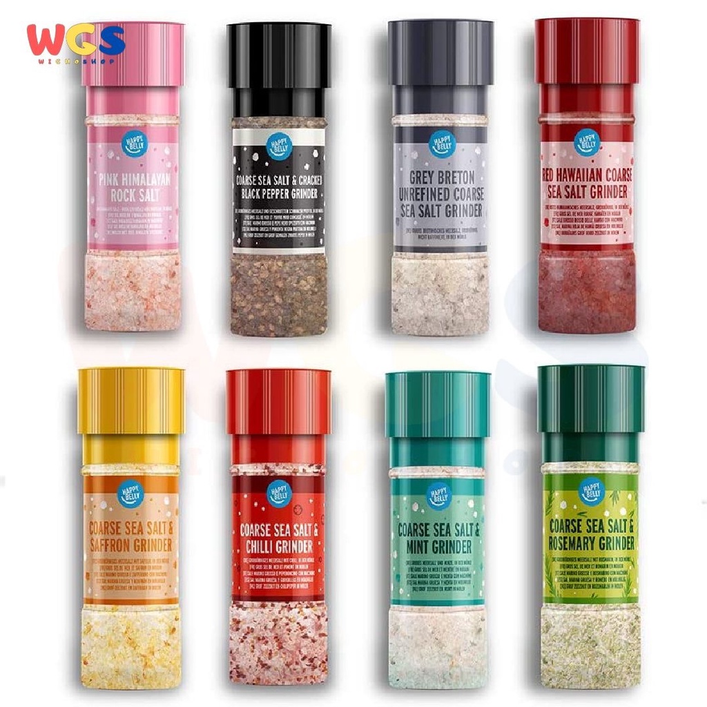 Happy Belly Coarse Sea Salt &amp; Rosemary Grinder 60g - Garam Laut