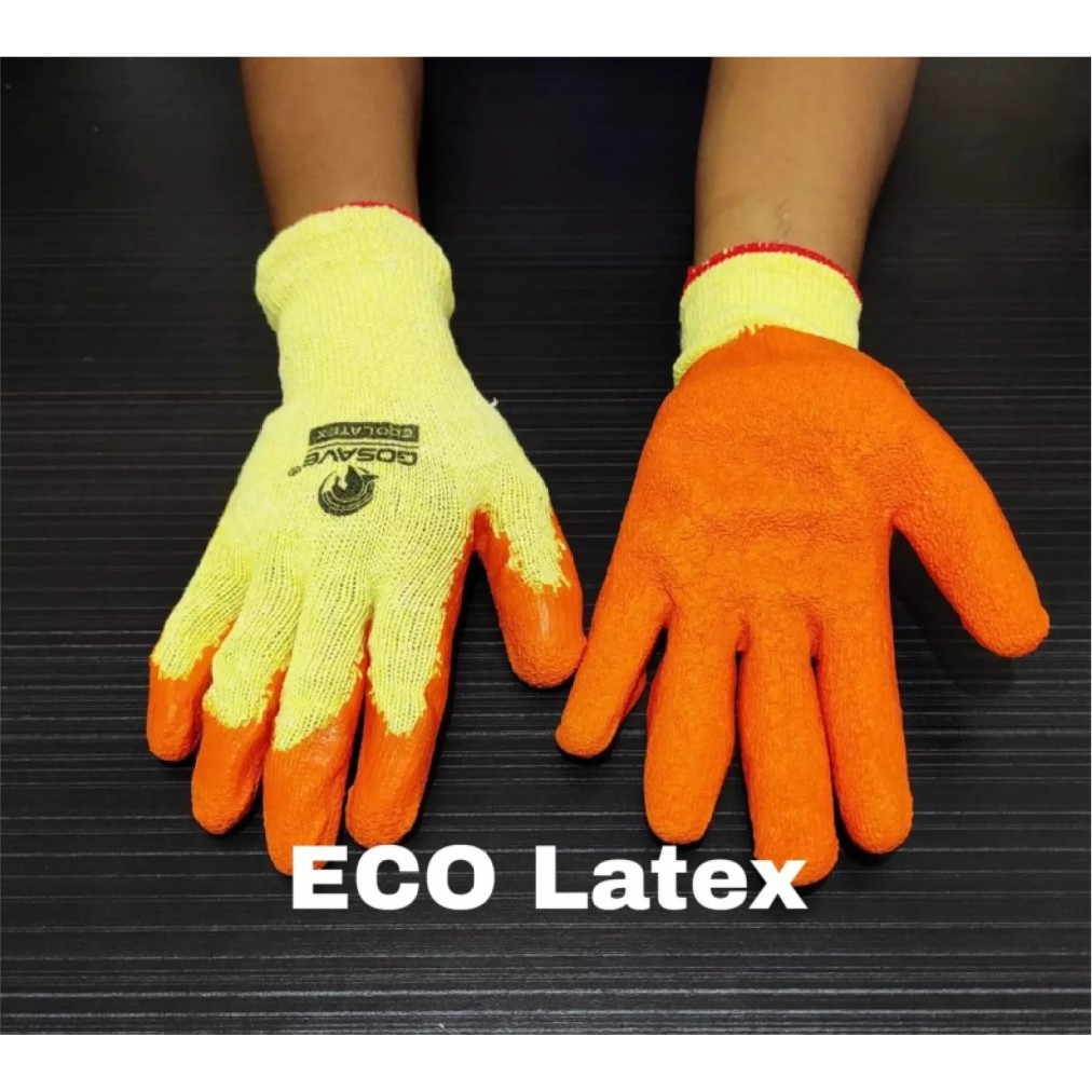 Sarung Tangan Kombinasi Katun Karet Eco Latex Grip Anti Slip GOSAVE