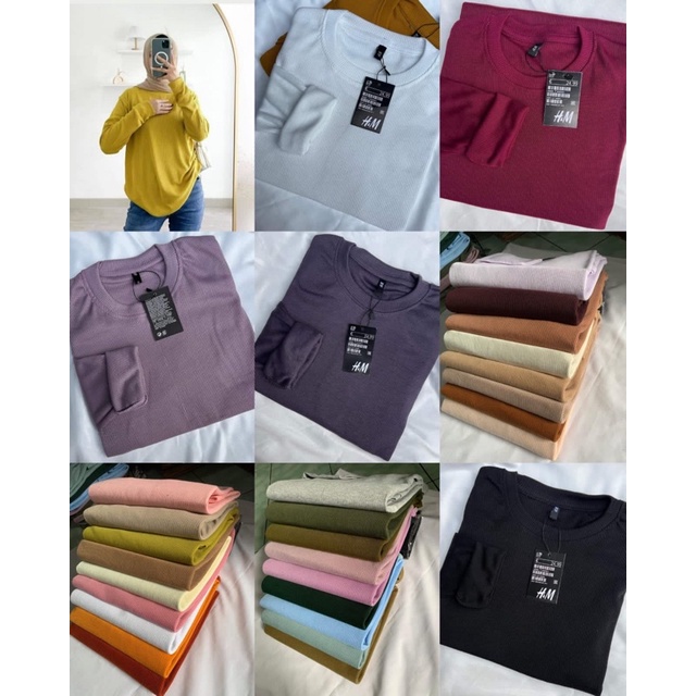 KAOS RIB HM PREMIUM/ KAOS RIB POLOS LENGAN PANJANG