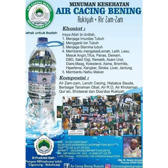 

Air cacing bening Asli minuman herbal Original types demam sehat bugar