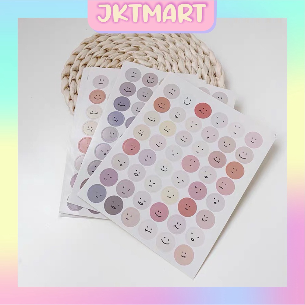 

⭐ JKTMART ⭐ [ 48 pcs ] Sticker Emoji/Smiley Face Sticker/Deco Jurnal HP Laptop Scrapbook/Stiker Aesthetic R441