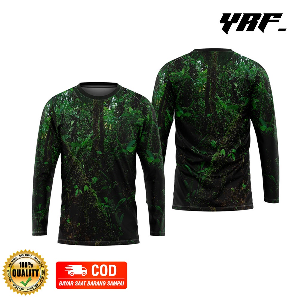Kaos Jersey Berburu Lengan Panjang Camo Baju Kamuflase Hunting Motif Forest 3D Murah 03