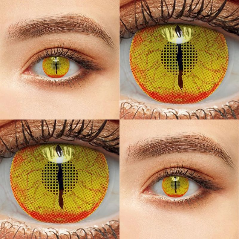 SOFTLENS COSPLAY HALLOWEEN DRAGON EYE FIRE CRAZY LENZ