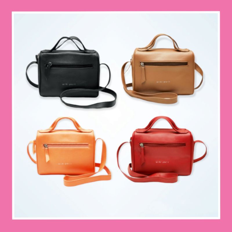 Tas Selempang Wanita Alibi Paris Pelove Black/Brown/Peach Premium Bag